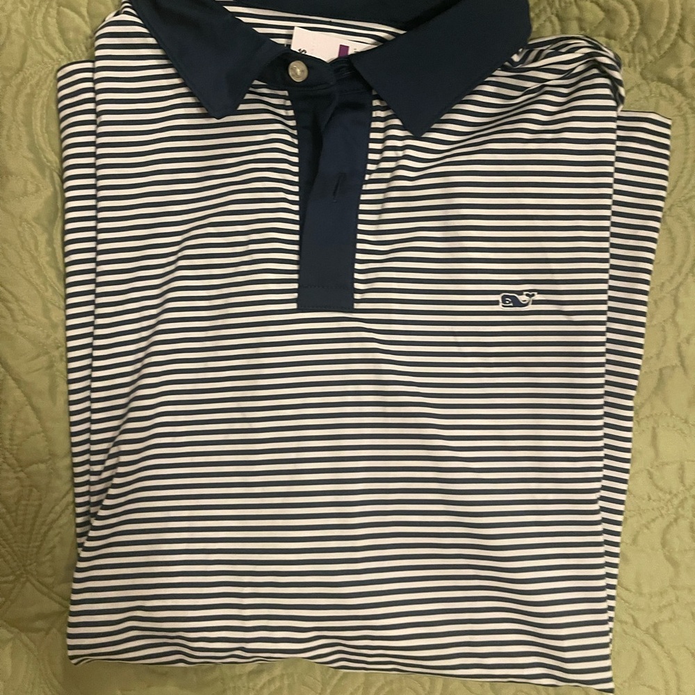 Vineyard Vines NEW Navy and White Striped Polo